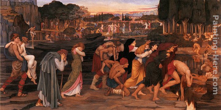 The Waters of Lethe by the PLains of Elysium painting - John Roddam Spencer Stanhope The Waters of Lethe by the PLains of Elysium art painting